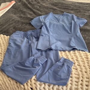 Jaanuu Women's Light Blue scrub set